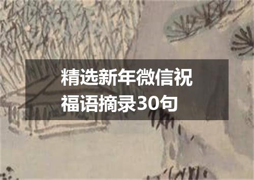 精选新年微信祝福语摘录30句