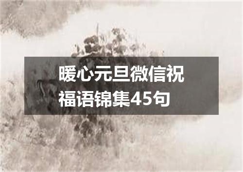 暖心元旦微信祝福语锦集45句