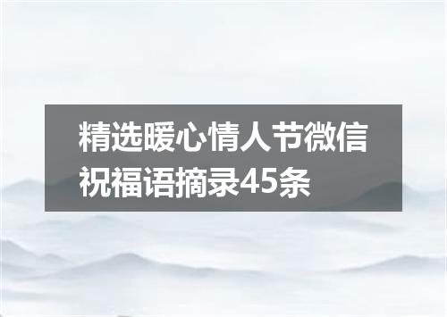 精选暖心情人节微信祝福语摘录45条