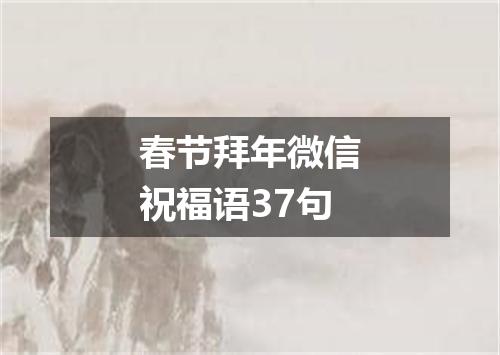 春节拜年微信祝福语37句