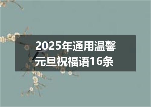 2025年通用温馨元旦祝福语16条