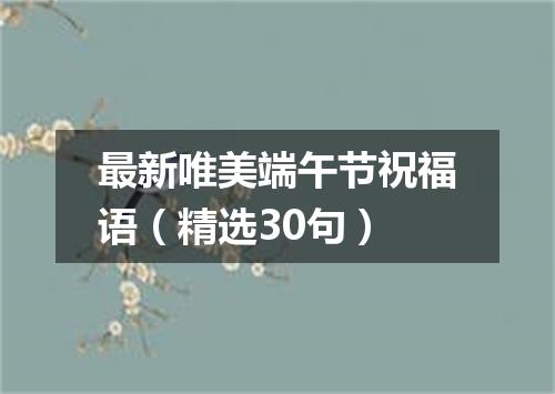 最新唯美端午节祝福语（精选30句）