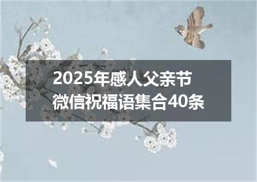 2025年感人父亲节微信祝福语集合40条