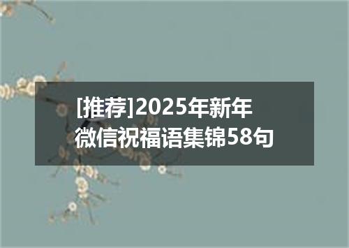 [推荐]2025年新年微信祝福语集锦58句