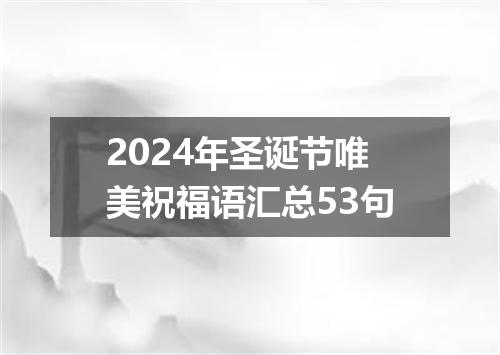 2024年圣诞节唯美祝福语汇总53句