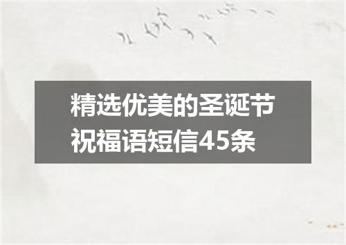精选优美的圣诞节祝福语短信45条
