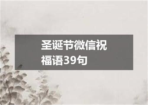 圣诞节微信祝福语39句