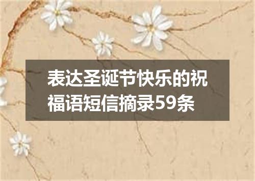 表达圣诞节快乐的祝福语短信摘录59条