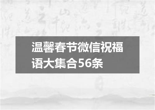 温馨春节微信祝福语大集合56条