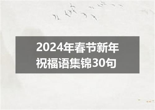 2024年春节新年祝福语集锦30句