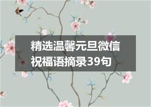 精选温馨元旦微信祝福语摘录39句