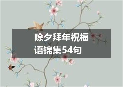 除夕拜年祝福语锦集54句