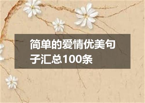 简单的爱情优美句子汇总100条