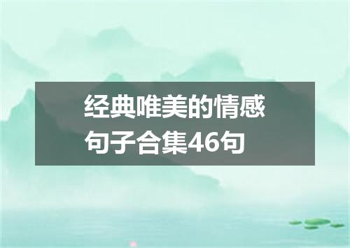经典唯美的情感句子合集46句