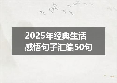 2025年经典生活感悟句子汇编50句