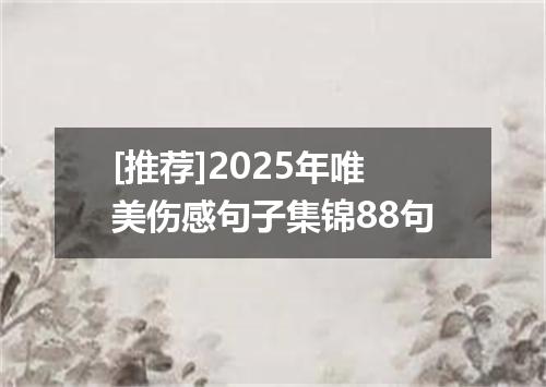 [推荐]2025年唯美伤感句子集锦88句