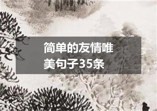 简单的友情唯美句子35条