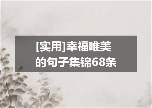 [实用]幸福唯美的句子集锦68条
