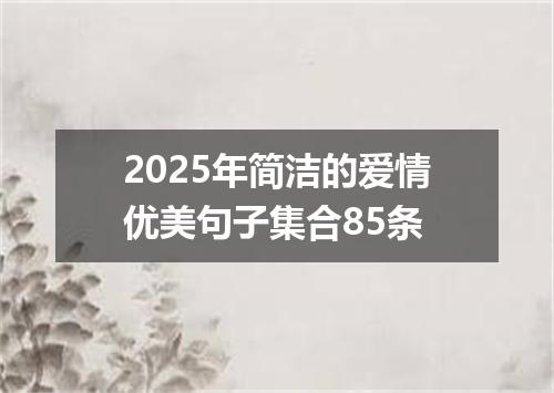 2025年简洁的爱情优美句子集合85条