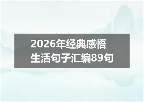 2026年经典感悟生活句子汇编89句
