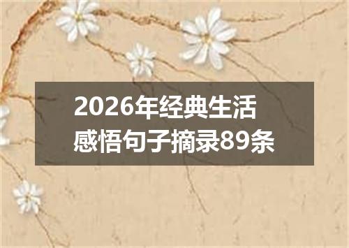 2026年经典生活感悟句子摘录89条