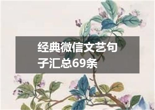 经典微信文艺句子汇总69条