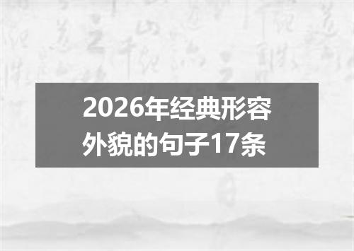 2026年经典形容外貌的句子17条