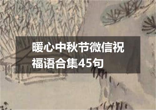 暖心中秋节微信祝福语合集45句