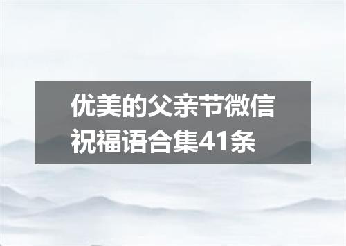 优美的父亲节微信祝福语合集41条