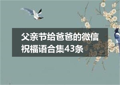 父亲节给爸爸的微信祝福语合集43条