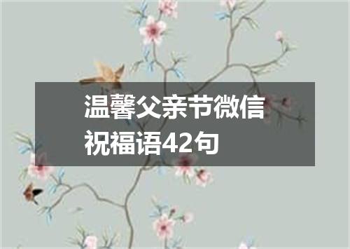 温馨父亲节微信祝福语42句