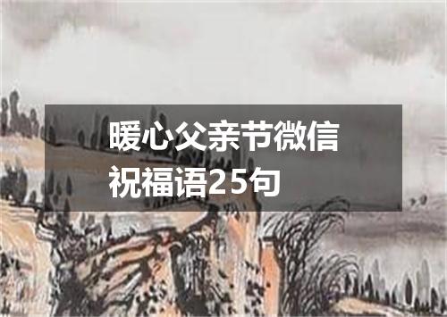 暖心父亲节微信祝福语25句