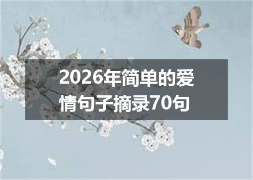 2026年简单的爱情句子摘录70句