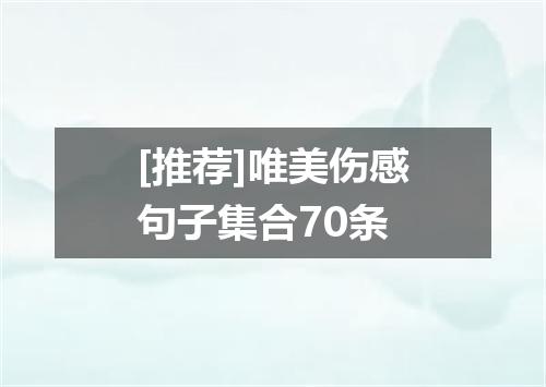 [推荐]唯美伤感句子集合70条