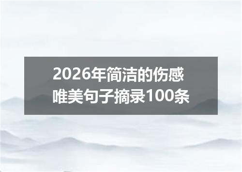 2026年简洁的伤感唯美句子摘录100条