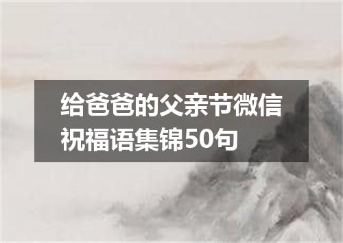 给爸爸的父亲节微信祝福语集锦50句