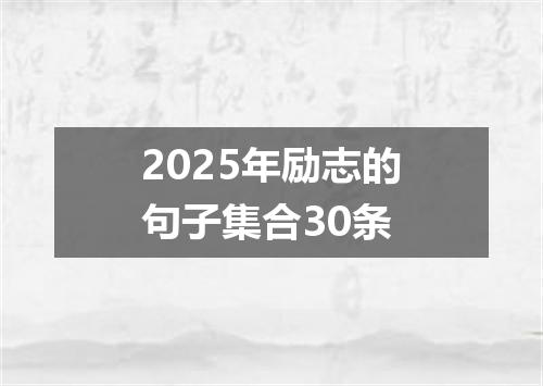 2025年励志的句子集合30条