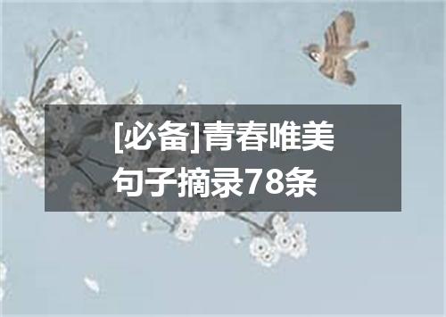 [必备]青春唯美句子摘录78条