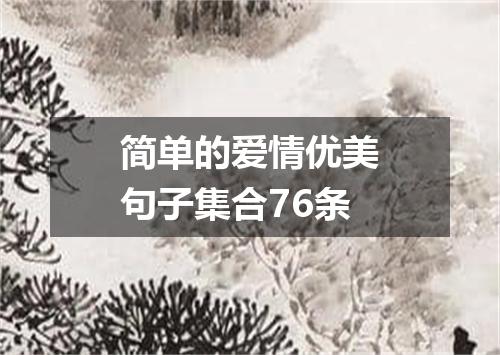 简单的爱情优美句子集合76条