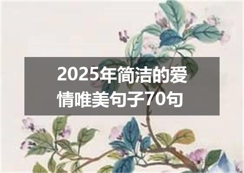 2025年简洁的爱情唯美句子70句