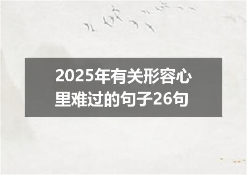 2025年有关形容心里难过的句子26句