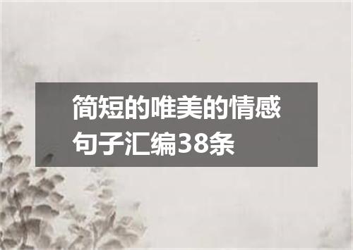 简短的唯美的情感句子汇编38条