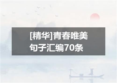 [精华]青春唯美句子汇编70条