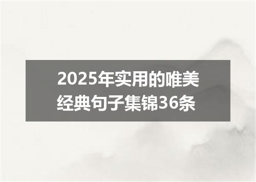 2025年实用的唯美经典句子集锦36条