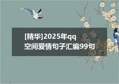 [精华]2025年qq空间爱情句子汇编99句