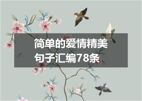 简单的爱情精美句子汇编78条
