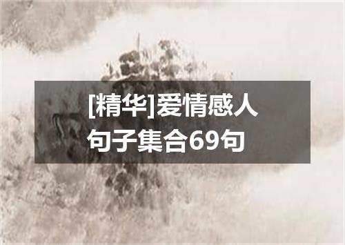 [精华]爱情感人句子集合69句