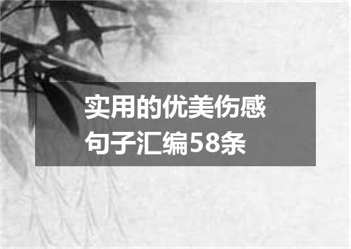 实用的优美伤感句子汇编58条