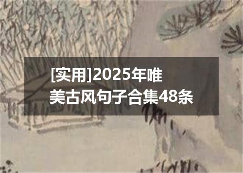 [实用]2025年唯美古风句子合集48条