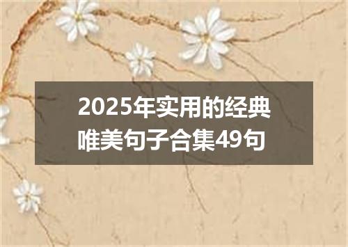 2025年实用的经典唯美句子合集49句
